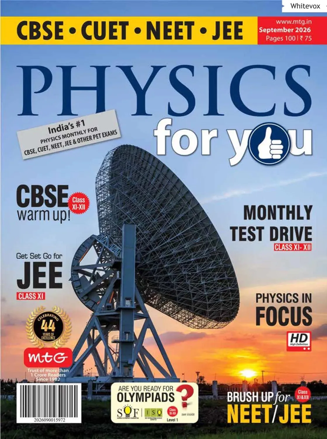 Physics For You – September 2026